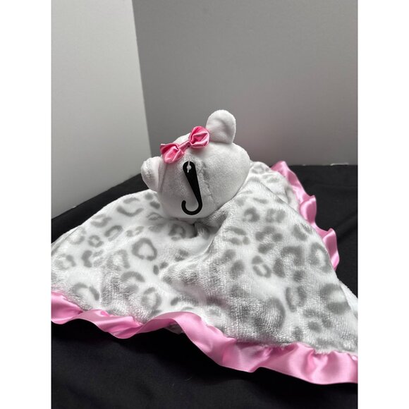 Oakie Dokie Plush Cat Kitten Lovey Security Blanket With Pink Bow Ruffle Trim Sa - Picture 8 of 8